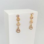 Brinco Coração e Gota Banhado a Ouro 18k