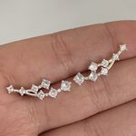 Brinco Ear Cuff Com Zircônia Prata 925 