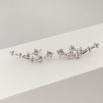 Brinco Ear Cuff Com Zircônia Prata 925 