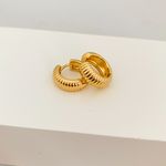 Argola Texturizada Banhada a Ouro 18k