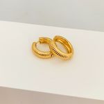 Argola Texturizada Banhada a Ouro 18k