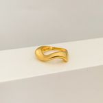 Anel Ondulado Banhado a Ouro 18k