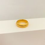 Anel Trabalhado com Linhas Banhado a Ouro 18k