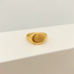 Anel Sinete Redondo Banhado a Ouro 18k