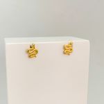 Brinco Cobra Olho Zircônia Banhado a Ouro 18k 