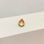 Pingente Gota com ZIrconia Colorida Banhado a Ouro 18k