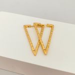 Brinco Triângulo Texturizado Banhado a Ouro 18k