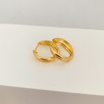 Argola Click Acetinada Banhada a Ouro 18k