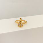 Anel Nossa Senhora Aparecida Cravejada Banhado a Ouro 18k