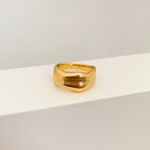 Anel Ondulado Martelado Acetinado Banhado a Ouro 18k