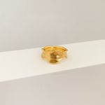 Anel Ondulado Acetinado Banhado a Ouro 18k