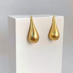 Brinco Gota Acetinada Banhado a Ouro 18k