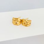 Meia Argola Martelada Banhada a Ouro 18k