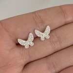 Brinco Borboleta Cravejada com Zircônia Prata 925
