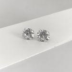 Brinco Solitario Zirconia 8mm Prata 925