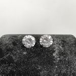 Brinco Solitario Zirconia 8mm Prata 925