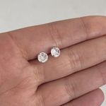Brinco Solitario Zirconia 6x6mm Prata 925