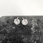 Brinco Solitario Zirconia 6x6mm Prata 925