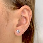 Brinco Solitario Zirconia 6x6mm Prata 925
