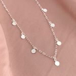 Choker com Pingente Medalhas Lisas Prata 925