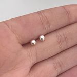 Brinco Baby Bola 4mm Lisa Prata 925