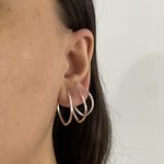 Kit Prata Legitima 925 Argola Navete Fio Quadrado