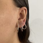 Kit Argola Gota Prata Legitima 925 Fio Quadrado