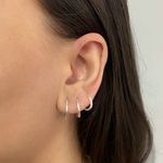 Kit Argola Redonda Prata Legitima 925 Fio Quadrado