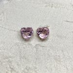 Brinco Coração Rosa Prata 925