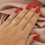 Anel Gota Rosa Cristal Com Zirconia Prata 925