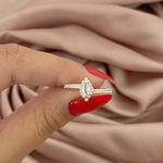 Anel Navete Zirconia Aro Pontilhado Prata 925