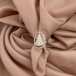 Anel com Nossa Senhora Aparecida Cravejado Prata 925