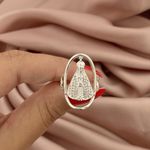 Anel com Nossa Senhora Aparecida Cravejado Prata 925