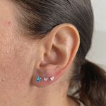 Trio Coração com Zircônias Coloridas Prata 925