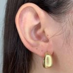 Meia Argola Acetinada Banhada a Ouro 18k