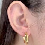 Argola Click Acetinada Banhada a Ouro 18k