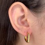 Argola Click Acetinada Banhada a Ouro 18k