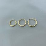 Trio Argolas Diamantadas Semijoia Banhada a Ouro 18k