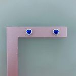 Brinco Zircônia Coração Azul Marinho Prata 925