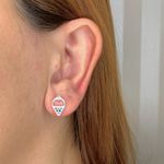 Brinco Prata Legítima 925 com Zircônia Colorida