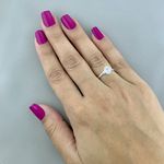 Anel Estilo Solitário Zircônia Oval Prata 925