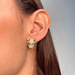 Brinco Tigre com Zircônias Banho Ouro 18k 