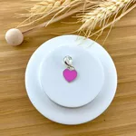Berloque Coração Resina Rosa Prata 925