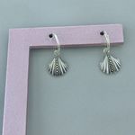 Brinco Prata Legitima 925 Argola Pingente Concha Fileira Marcassita 