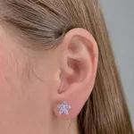 Brinco De Zircônia Estrela 8mm Prata 925