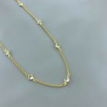 Corrente Com Coraçoes Em Zirconia Semijoia Banhado a Ouro 18k