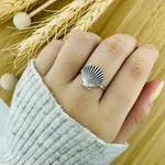 Anel Concha Envelhecido Prata 925