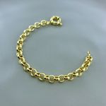 Pulseira Elo Portugues com Fecho Boia Semijoia Banho a Ouro 18k