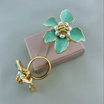 Anel Flor Resina Banho 18k