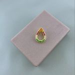 Pingente Gota com ZIrconia Colorida